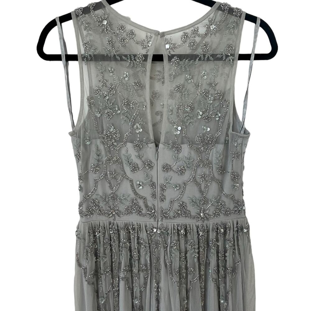 BHLDN Eliza Beaded Dress size blue gray sleeveless‎ - Picture 6 of 10